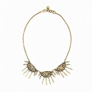 Lulu Frost Letizia Necklace Vintage Designer Jewelry Antiqued Gold Retro Rare